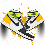 耐克（NIKE）新款男女鞋AIR JORDAN 1 MID AJ1籃球運(yùn)動(dòng)鞋復(fù)古休閑鞋 555088-118 黃橙腳趾 39