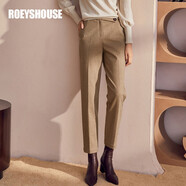 ROEYSHOUSE羅衣卡其色針織毛呢奶奶褲女秋裝新款OL保暖通勤小腳褲03306 卡其色 3XL