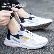 鴻星爾克（ERKE）男鞋運(yùn)動(dòng)鞋男2025年夏季新款網(wǎng)面透氣休閑老爹鞋跑步鞋耐磨男跑鞋 微晶白/灰墨藍(lán)-2178 41