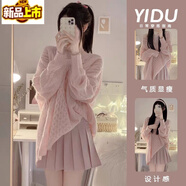 Sorrynam大碼女裝秋冬套裝女2023新款顯瘦溫柔風(fēng)寬松毛衣百褶半身裙兩件套 粉色毛衣+粉色短裙 XL 【建議120-140斤】