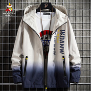 稻草人（MEXICAN）外套男士秋季時(shí)尚漸變休閑秋裝上衣韓版潮流夾克男裝 卡其 3XL