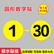 棉柔潔數(shù)字號碼牌網(wǎng)吧餐飲桌號牌 座位數(shù)字貼防水貼紙 機(jī)臺衣柜編號 順序號選手號數(shù)字貼定制 1-30數(shù)字【一套黃底黑字】 5x5cm