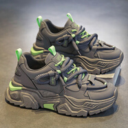 MVP BOY跑步鞋男新款春季百搭休閑運動(dòng)鞋子男包底老爹鞋透氣網(wǎng)布鞋男鞋 千鴻C18灰色 40