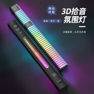 呱呱鳥(niǎo)車(chē)載RGB聲控音樂(lè)節(jié)奏拾音燈七彩律動(dòng)音箱電腦桌面擺件音響裝飾燈 D11 雙面拾音燈【黑色+APP】 5V（充電）