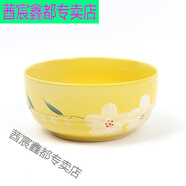 整套餐具碗碟套裝碗盤(pán)韓式家用小花碗家用吃飯碗陶瓷碗碟套裝彩色碗創(chuàng  )意個(gè)性糖果色餐具韓式湯碗 直邊6英寸黃色面碗 直徑15cm高7cm