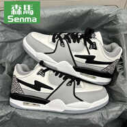 森馬情侶板鞋男女2025秋新款學(xué)生休閑韓版小眾潮流氣墊復古運動(dòng)鞋定制 深灰白 40