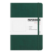 Paperideas 皮面點(diǎn)陣筆記本a5手帳本方格硬面綁帶本商務(wù)記事本定制日記本成人簡(jiǎn)約帶頁(yè)碼空白本 圣誕綠 A5/188頁(yè) 橫線(xiàn)內頁(yè)