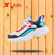 特步童鞋女童運(yùn)動鞋秋季皮面中大童休閑鞋兒童老爹鞋女E3R 680315329752黑蘭 33