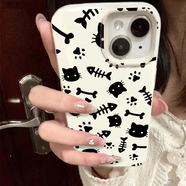 桐汝壁新款蘋(píng)果17promax手機殼卡通貓咪魚(yú)骨適用蘋(píng)果/華為/榮耀/oppo/vivo/小米/紅米手機殼軟殼17air套 米白小麥殼滿(mǎn)屏貓咪魚(yú)骨 OPPO A53 5G