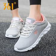 361°運動(dòng)鞋女櫻花粉鞋子361度女鞋跑步鞋R 藕灰/甜桃粉-2266 38