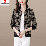 皮爾卡丹棒球服女歐洲站時(shí)尚氣質(zhì)百搭顯瘦外套上衣夾克春秋新款 黑咖【9860】 M