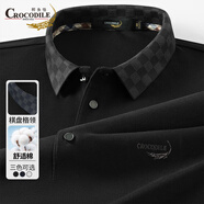 鱷魚恤CROCODILE男士商務(wù)休閑POLO衫秋冬潮流百搭長袖POLO 藏青色 48