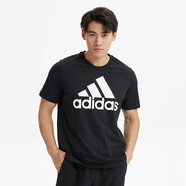 阿迪達(dá)斯 【滔搏運(yùn)動】adidas短袖T恤男裝運(yùn)動服舒適休閑服圓領(lǐng)上衣半袖衫 GK9120（黑色） XS
