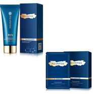 韓紀韓紀Hankey多肽六勝肽組合 補水保濕套裝滋潤肌膚提亮膚色洗面奶 洗面奶單盒+面膜一盒