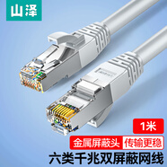 山澤六類(lèi)網(wǎng)線 高速千兆寬帶線 CAT6類(lèi)單體過(guò)測(cè)試工程帶屏蔽線 8芯雙絞成品跳線 灰色1米 PCS601