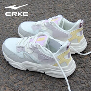 鴻星爾克（ERKE）運(yùn)動(dòng)鞋女2025春輕便氣墊跑鞋緩震減震跑鞋休閑網(wǎng)面女子跑步鞋學(xué)生 橡芽白/迷霧紫-2050 38 (240mm)