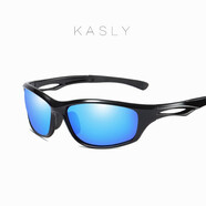卡施利（KASLY）跑步眼鏡偏光太陽鏡防風(fēng)沙運(yùn)動太陽眼鏡男女墨鏡馬拉松騎行眼鏡 冰藍(lán)色
