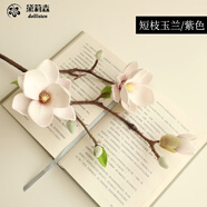 黛莉森 假花仿真花 仿真玉蘭花 ins北歐仿真綠植假樹(shù)枝物客廳茶幾書(shū)桌裝飾品花瓶花藝插花拍照擺設(shè)道具 淺紫色-短枝51cm