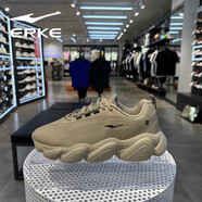 鴻星爾克（ERKE）運動(dòng)女鞋面包鞋2026春季新款情侶鞋男鞋跑步鞋厚底時(shí)尚運動(dòng)鞋子 霧灰棕/正黑（男女同款） 38