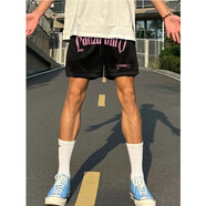 迪伽達美式潮牌短褲男夏季新款訓練街頭四分褲速干冰絲褲跑步寬松百搭 TQFS-yk124黑色 XL