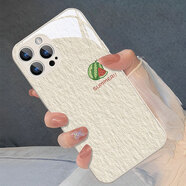 美十美分（MSMF）油畫(huà)水果華為手機殼新款小清新ins風(fēng)外殼西瓜葡萄芒果黃色高級感液態(tài)玻璃適用情侶女款防摔保護套 【玻璃古董白】西瓜-BL4088 華為P30