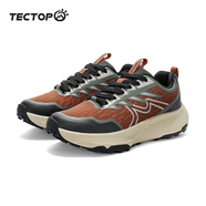 探拓（TECTOP）飛翼戶外男鞋越野跑鞋彈力緩震運動跑步鞋男2024秋冬徒步登山鞋子 落日橙/經(jīng)典黑 44