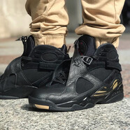 耐克（NIKE）新款男鞋Air Jordan 8 AJ8 喬8 高幫運(yùn)動籃球鞋BQ7666-100 AA1239-045  黑金 44.5