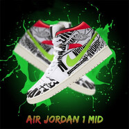 耐克（NIKE）新款男鞋 Air Jordan 1  AJ1 喬1運動籃球鞋 554724-119 鴛鴦涂鴉籃球鞋 47.5