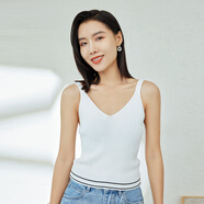 普普風(fēng)（FGFEEL）2023夏季女裝新品細(xì)肩帶吊帶針織打底衫V領(lǐng)針織背心OB2B19785S 白色 OF