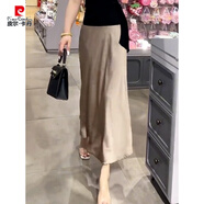 皮爾卡丹（pierre cardin）套裙女裝時尚兩件套高檔女套交叉系帶針織衫裝女夏季新款上衣搭配 香檳色半身裙 L