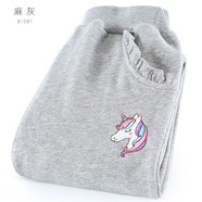 多妙屋女童褲子春秋款兒童運(yùn)動(dòng)褲中大童棉衛(wèi)褲冬加絨加厚長褲洋氣童裝 獨(dú)角獸麻灰81701 140cm 參考身高135-145