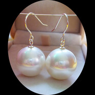 夢(mèng)君宸簡(jiǎn)約s925銀超大圓仿珍珠母貝珠耳環(huán)韓國氣質(zhì)經(jīng)典女款耳墜配飾 925銀 /10mm白色珠 /一對 秀氣