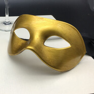 傾闌 面具男 帥氣萬圣節(jié)化妝舞會黑色面具成人男半臉面罩復(fù)古假面具 復(fù)古金色