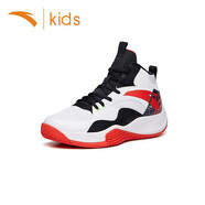 安踏（ANTA）兒童籃球鞋中大童兒童球鞋高幫皮面減震鞋子兒童鞋學(xué)生運(yùn)動(dòng)鞋 105A白黑紅-1 39