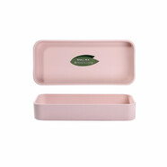希爾北歐色食品級家用客廳密胺茶盤(pán)水杯托盤(pán)長(cháng)方形加深菜盤(pán)雜物收納盤(pán) 長(cháng)條形-粉色