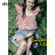 DZZIT明星同款地素春夏法式浪漫襯衫女3H2D1116K 深紅色 M