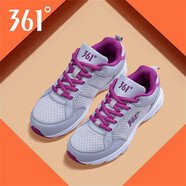 361°女鞋運(yùn)動(dòng)鞋女夏季新款透氣網(wǎng)面跑步鞋學(xué)生網(wǎng)鞋361度女士休閑鞋子 灰/深紫 35
