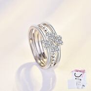 四葉草戒指三合一 足銀網(wǎng)紅個(gè)性可拆分食指指環(huán)女 ins潮閨蜜對戒 四葉草戒指【精美禮盒】