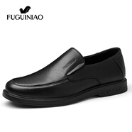 富貴鳥（FUGUINIAO）男鞋商務(wù)皮鞋男士休閑百搭德比鞋樂福鞋爸爸鞋 黑色 40 