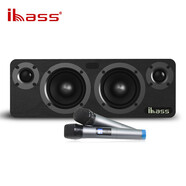 ibass 主音solo 2023款發(fā)燒藍(lán)牙音箱K歌直播遙控電腦手機(jī)電視同軸投影儀低音炮桌面木質(zhì)音響 直播K歌款【黑木】