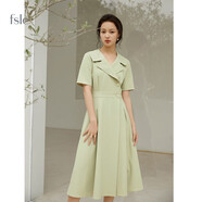 FANSILANEN范思藍(lán)恩211199職業(yè)氣質(zhì)連衣裙女夏收腰顯瘦正式場(chǎng)合面試西裝裙子 茶綠色 L