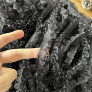 合彩美黑色白色歐根紗蕾絲花邊輔料褶皺荷葉邊衣服用手工diy裝飾材料寬 長(zhǎng)5米 寬約1.5厘米 黑