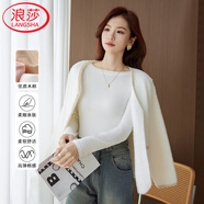 浪莎打底衫女春秋款長(zhǎng)袖T恤圓領(lǐng)修身內(nèi)搭顯瘦簡(jiǎn)約純色顯胸大打底上衣
