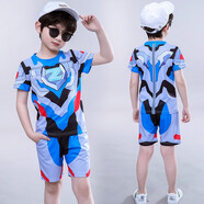 藍貝妮童裝賽羅奧特曼衣服兒童服裝男童套裝夏季短袖速干運動小男孩夏裝 澤塔奧特曼 110 碼建議身高100CM