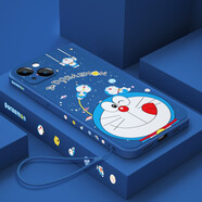 迅炫適用于蘋果iPhone13手機(jī)殼12Pro外殼13promax全包12硅膠防摔卡通可愛女款帶掛繩 蘋果13【星空叮當(dāng)貓】寶石藍(lán)+手繩 配全屏鋼化膜