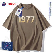 NASA GISSNASA官網(wǎng)聯(lián)名夏季t恤男2022新款潮牌情侶卡通小熊印花短袖T恤男 NA1977灰褐色 M  建議110-130斤
