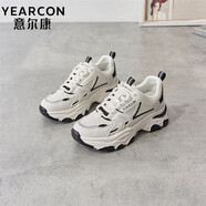 意爾康女鞋運(yùn)動(dòng)鞋秋冬新款增高顯瘦休閑鞋女老爹鞋百搭小白鞋女跑步鞋子 白黑E61401799 建議拍大一碼 37 運(yùn)動(dòng)鞋尺碼