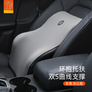 GiGi吉吉汽車腰靠 G-1110太空記憶棉靠枕 背靠墊 車用辦公用腰枕灰色
