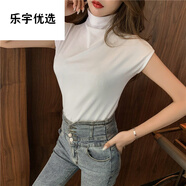 白色T恤女短袖新款夏季黃色寬松上衣半袖高領(lǐng)綠色內搭打底衫悠曼婭1 爽白 S
