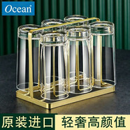 鷗欣進(jìn)口玻璃杯家用透明喝水杯子牛奶杯簡約客廳耐熱綠茶杯套裝